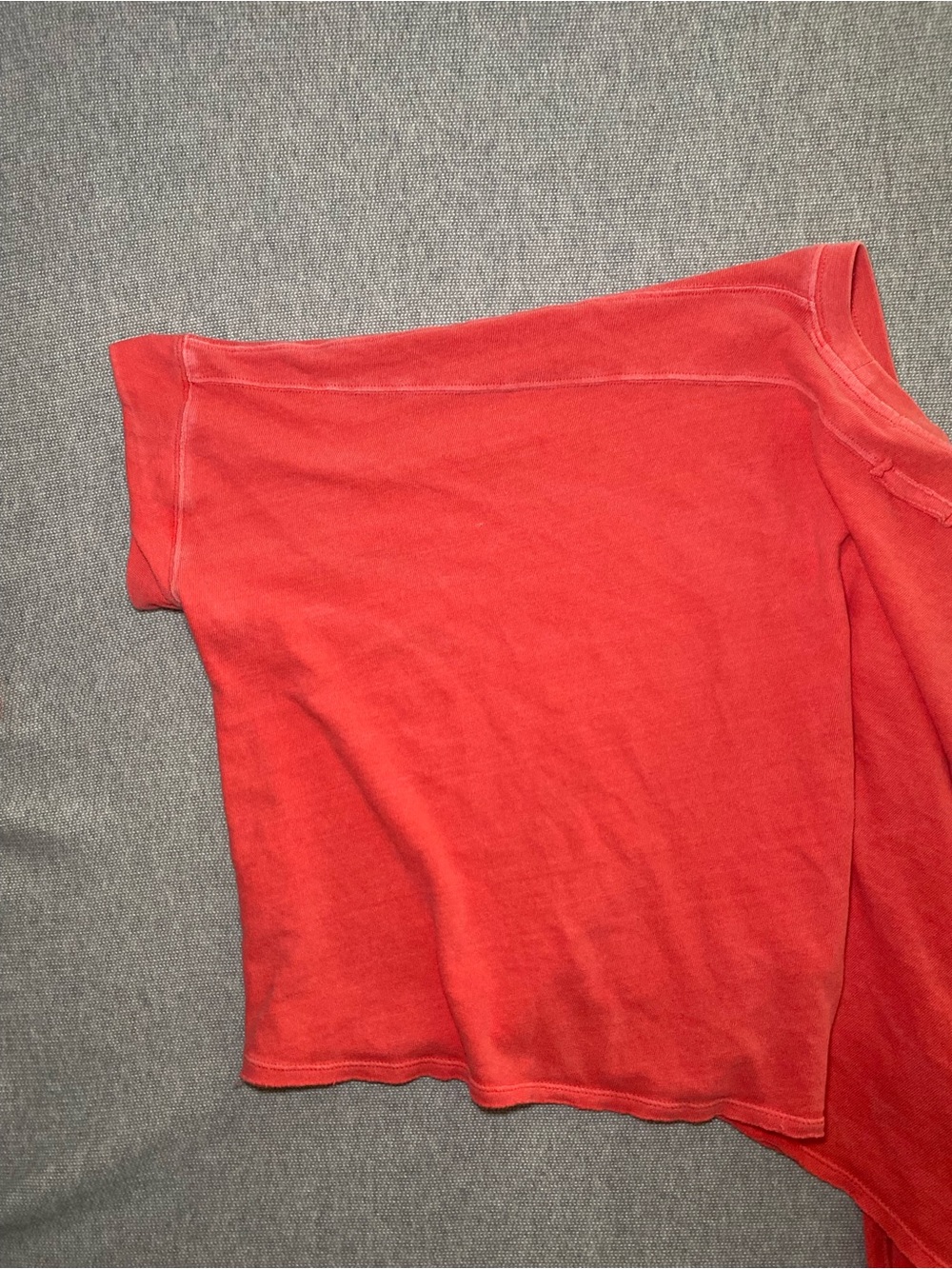 We the Free Oversized Hot Red Coral Cropped Tee Size S - Picture 3 of 6